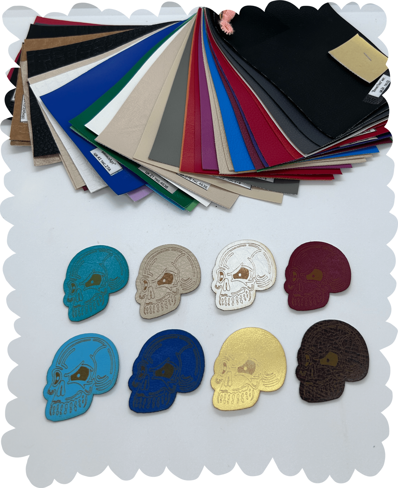 Нашивка из кожзаменителя «Череп» 50 * 40 мм