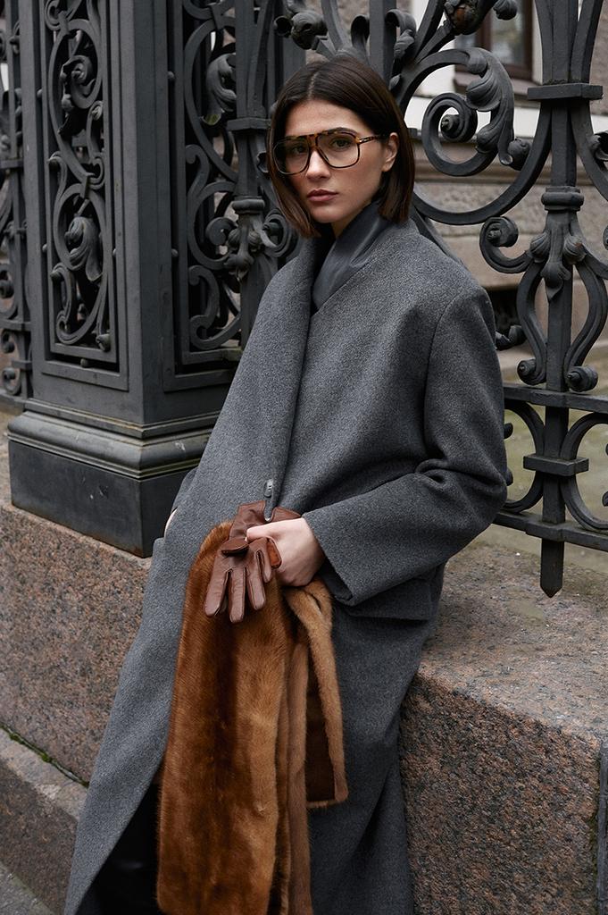 Пальто STEFANI из шерсти с шелком