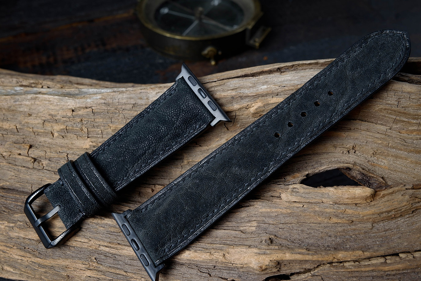 часовой ремешок, классические часы, apple watch, черная кожа, кожа слона, черная фурнитура, фурнитура сталь, заказать ремешок, купить ремешок, ремешок под заказ, под размер, экзотическая кожа, необычная кожа, ремешок для часов, необычный ремешок, ручная прошивка