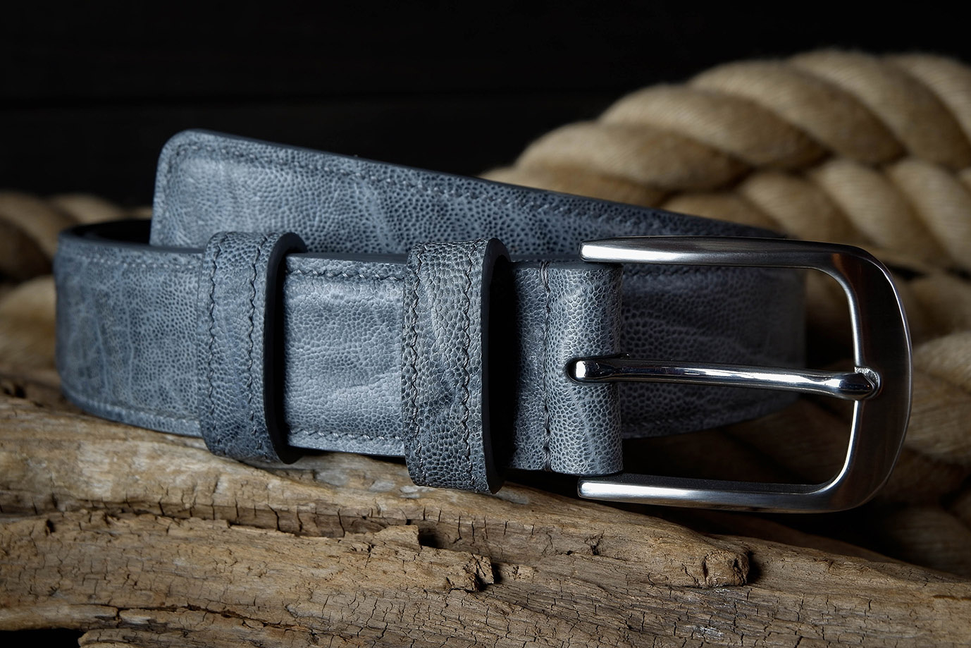 мужской ремень, кожаный ремень, для джинсов, для брюк, серая кожа, пряжка нержавеющая сталь,  ширина 40 мм, 4 см, ручная работа, Grossone, надежная пряжка, натуральная кожа, экзотическая кожа, необычная кожа, редкая кожа, ручная прошивка, брючный, джинсовый ремень, классический ремень, купить ремень, заказать ремень, ремень под заказ, ремень большой размер, кожа слона, необычный ремень