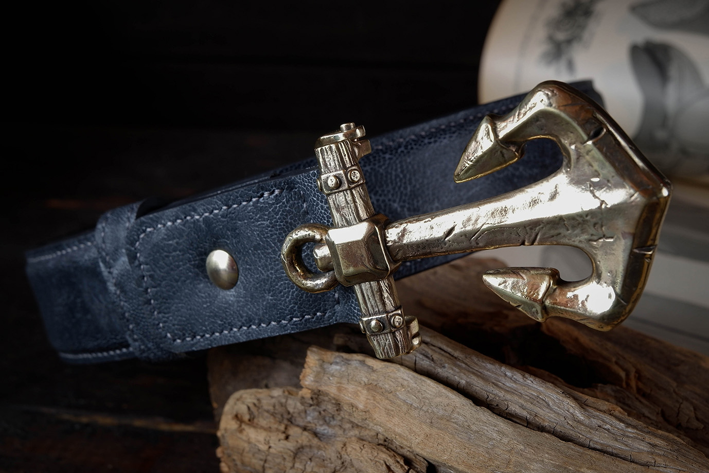 мужской ремень, кожаный ремень, для джинсов, для брюк, черная кожа, пряжка нержавеющая сталь,  ширина 40 мм, 4 см, ручная работа, Grossone, надежная пряжка, натуральная кожа, экзотическая кожа, необычная кожа, редкая кожа, ручная прошивка, брючный, джинсовый ремень, классический ремень, купить ремень, заказать ремень, ремень под заказ, ремень большой размер, кожа слона, необычный ремень, авторские пряжки, необычные пряжки, пряжка якорь