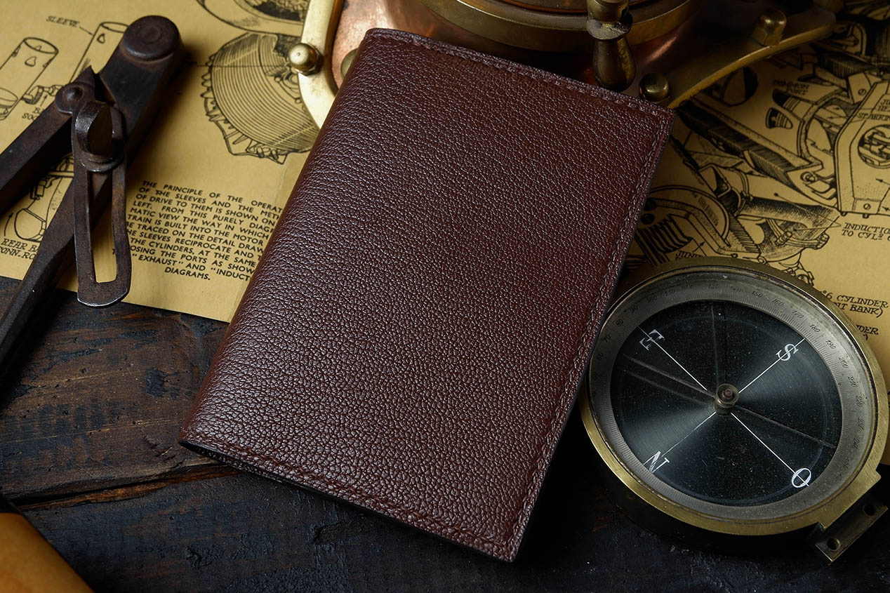 обложка для паспорта, для автодокументов, коричневая кожа, французская кожа, кожа козы, Hermes, заказать обложку, купить обложку, обложка под заказ, ручная прошивка, ручная работа, натуральная кожа