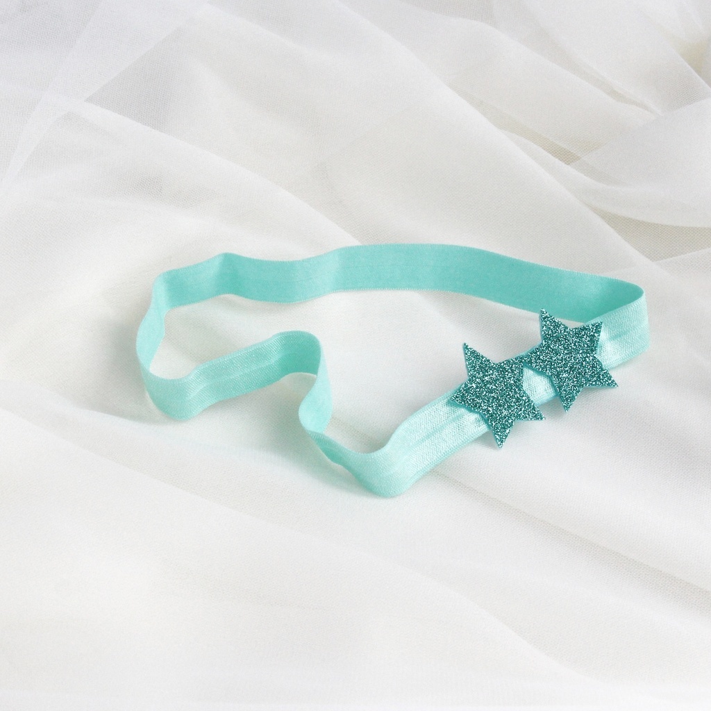 Повязка на голову "Две звезды" мятный