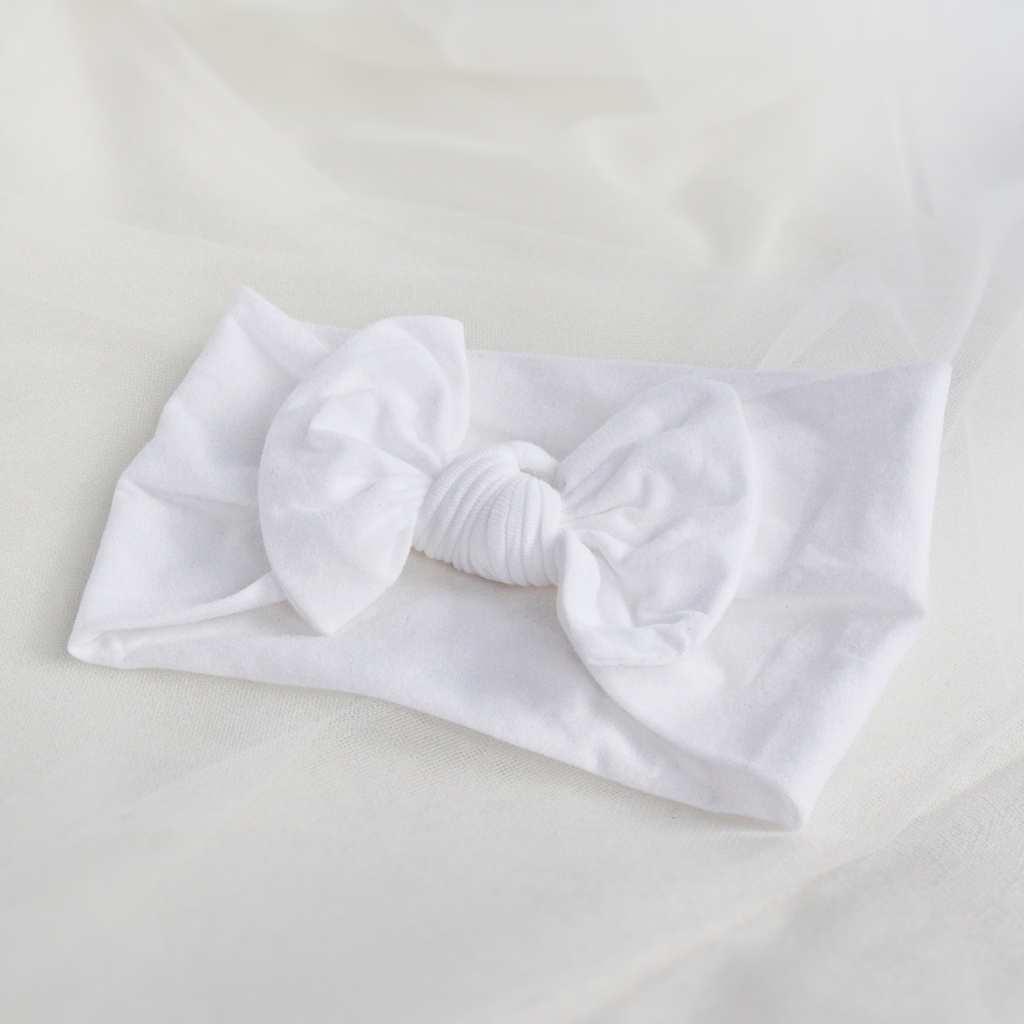 Повязка на голову "Широкий бант" белый