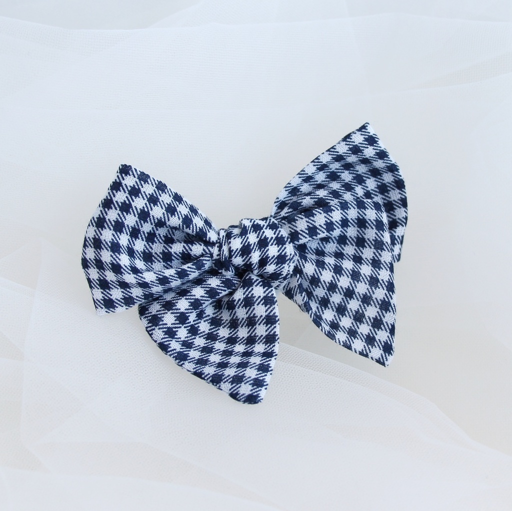 Резинка "Хлопковый бант" цвет темно-синяя клетка