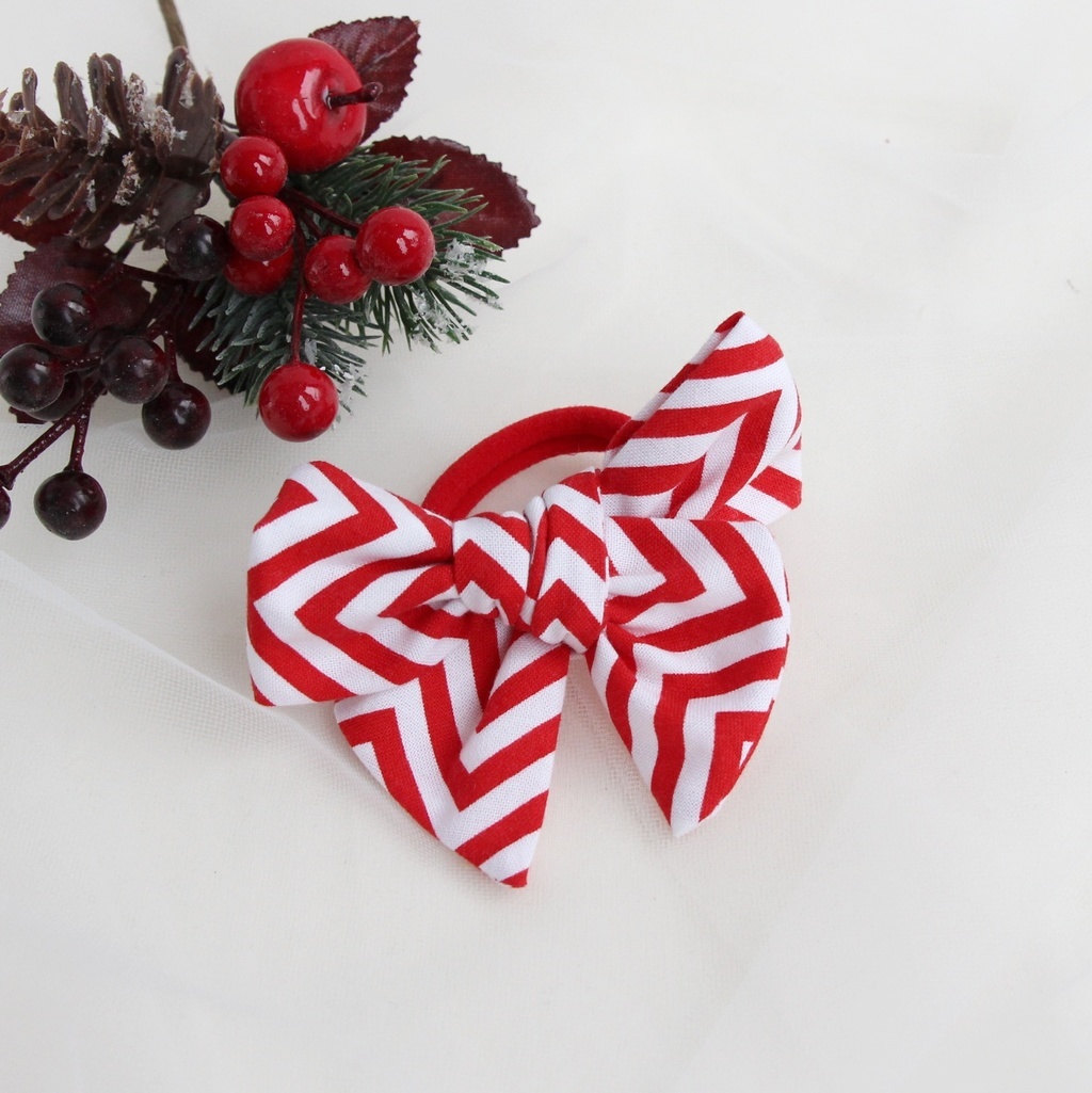 Резинка "Хлопковый бант" красно-белый шеврон