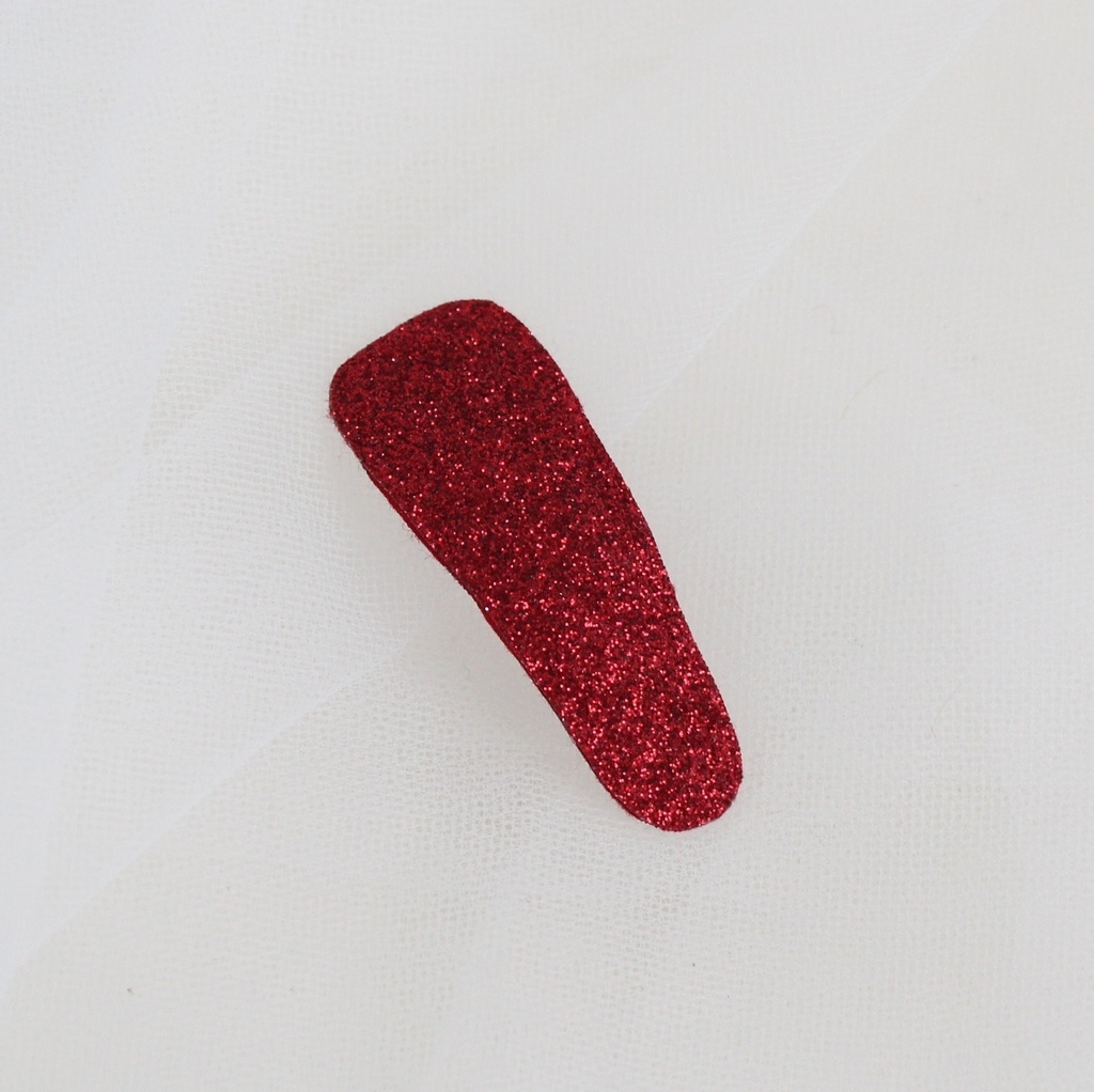 Заколка клик-клак "Блестящая" красный