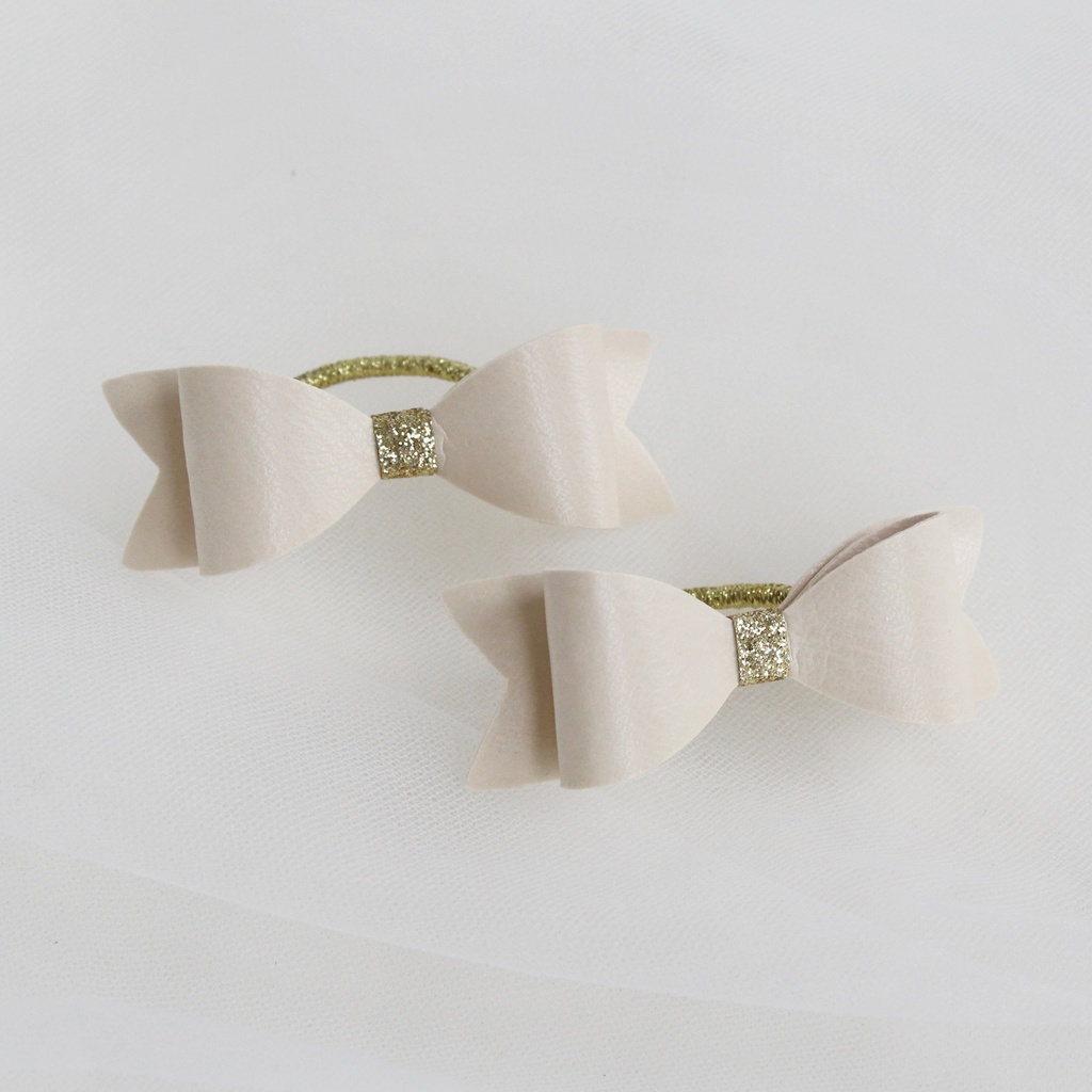 Резинки для волос "Бантики" цвет бежевый