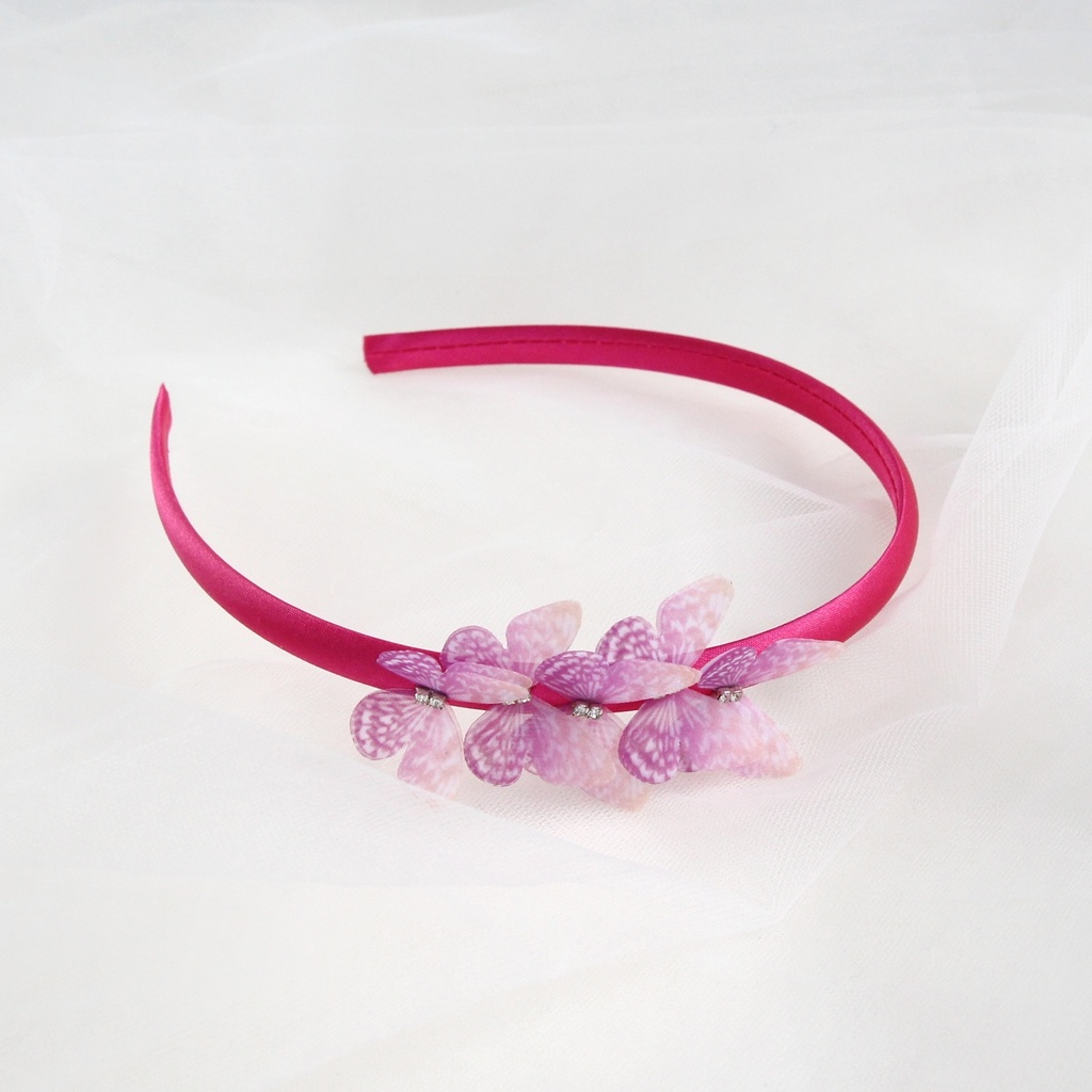 Ободок "Бабочки" ярко-розовый