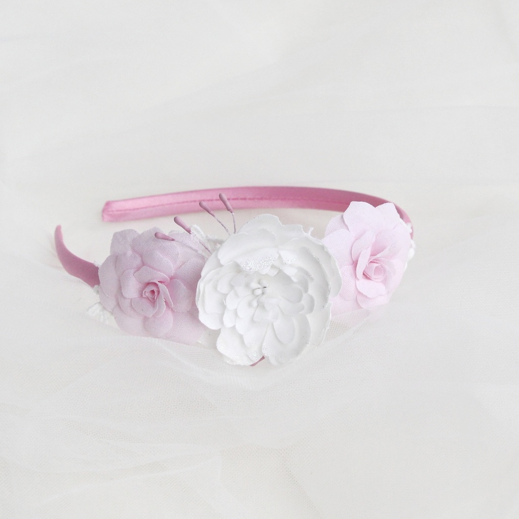 Ободок "Нежные цветы" розовый