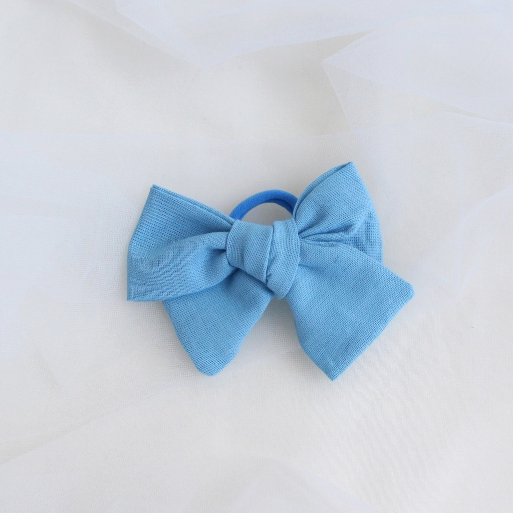 Резинка "Хлопковый бант" голубой
