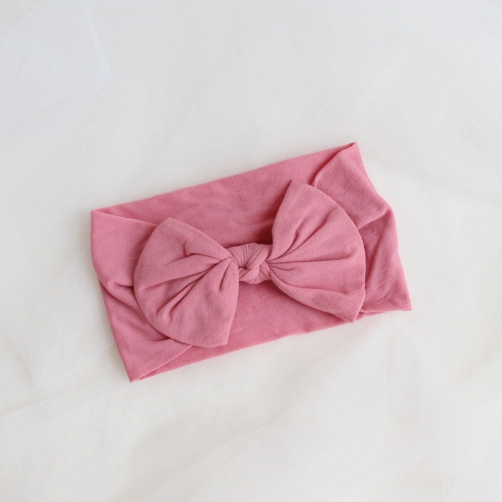 Повязка на голову "Широкий бант" пыльно-розовый