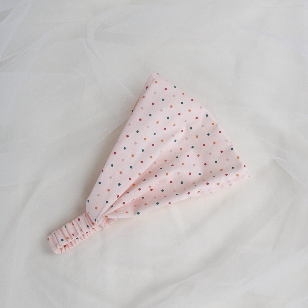 Косынка "Пудровая в горошек"