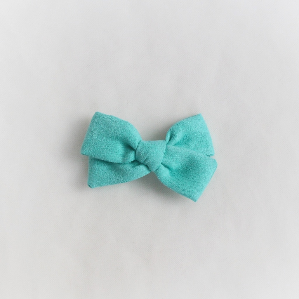 Заколка-зажим "Замшевый бантик" тиффани