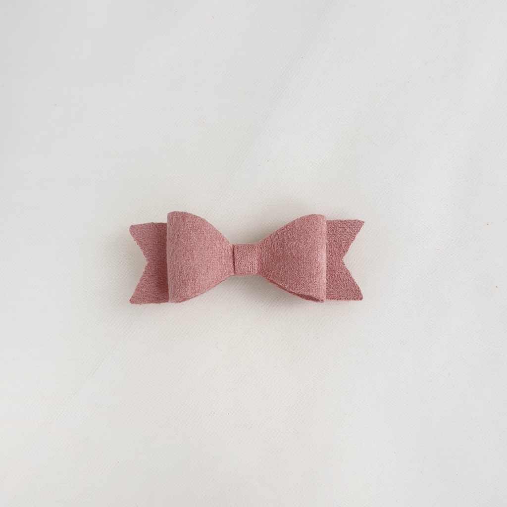 Заколка-зажим "Замшевый бантик" грязно-розовый