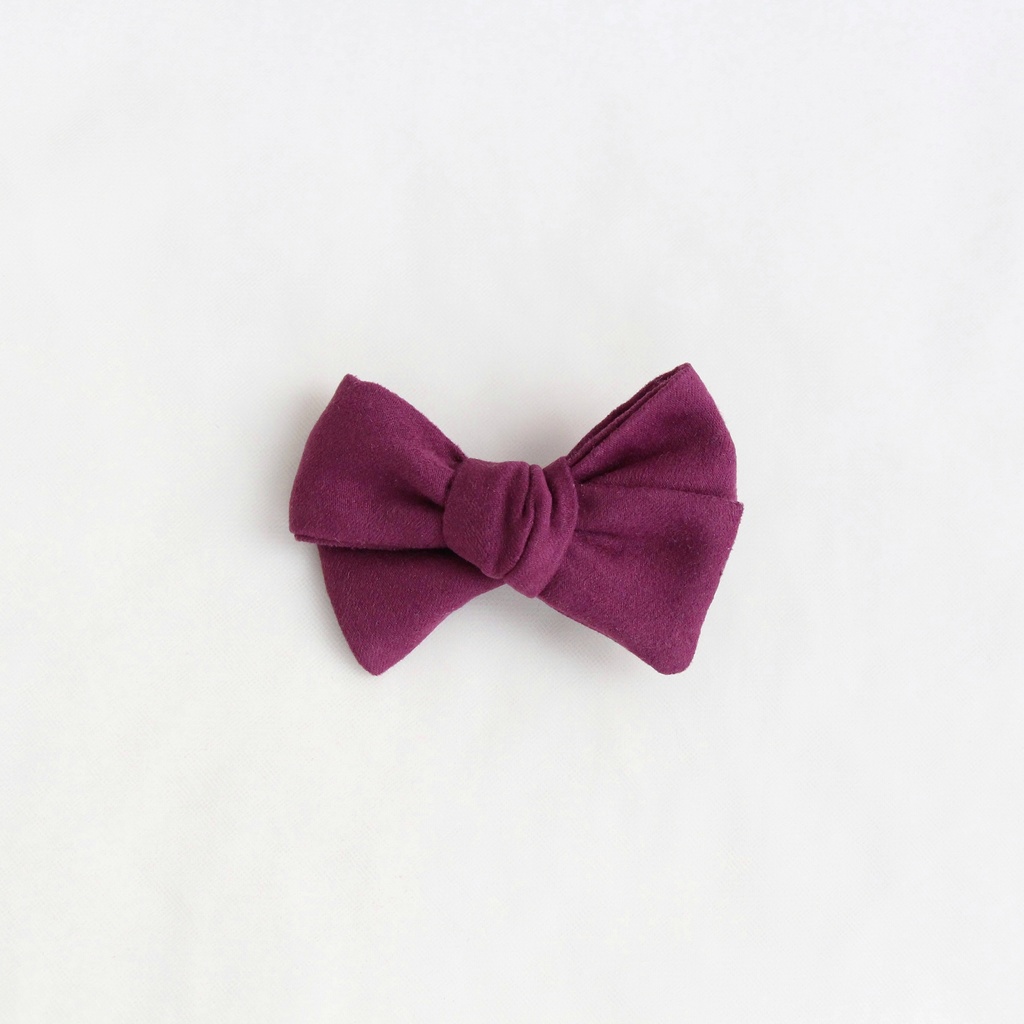 Заколка-зажим "Замшевый бантик" сливовый