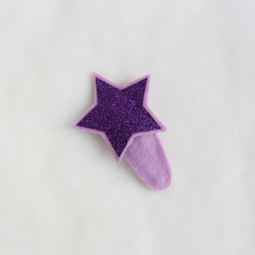 Заколка клик-клак "Блестящая звезда" фиолетовый и сиреневый