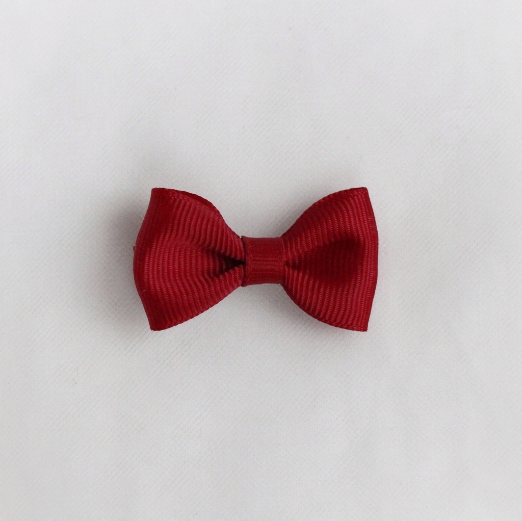 Заколка-зажим "Репсовый бантик" темно-красный
