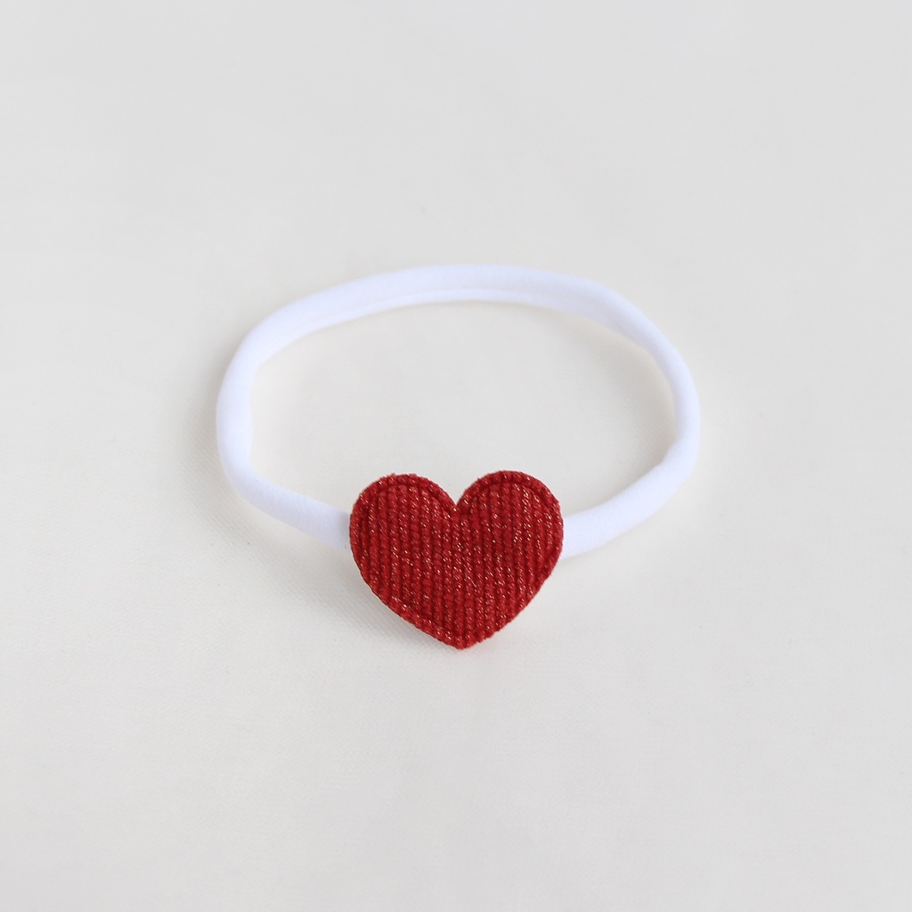 Повязка на голову "Вельветовое сердце" кирпично-золотой