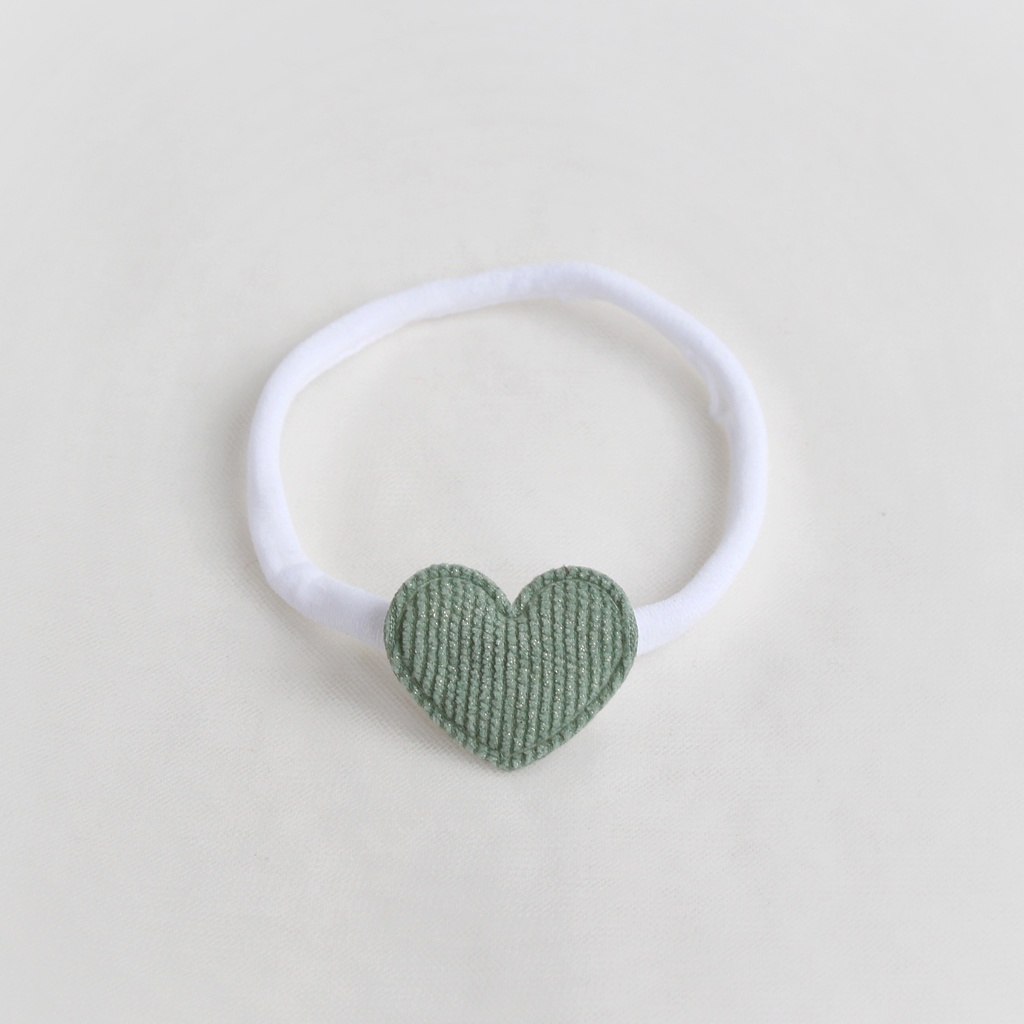 Повязка на голову "Вельветовое сердце" мятный