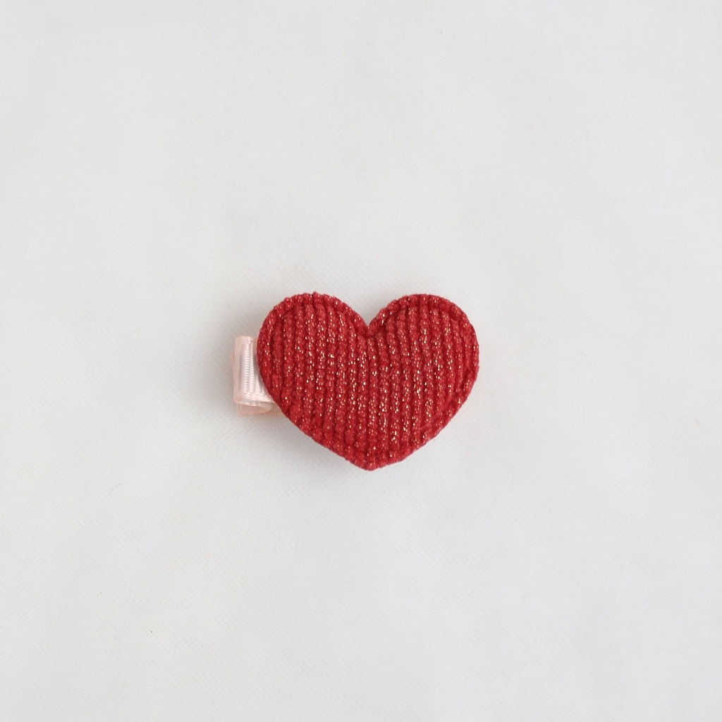 Заколка-зажим "Вельветовое сердце" кирпично-золотой