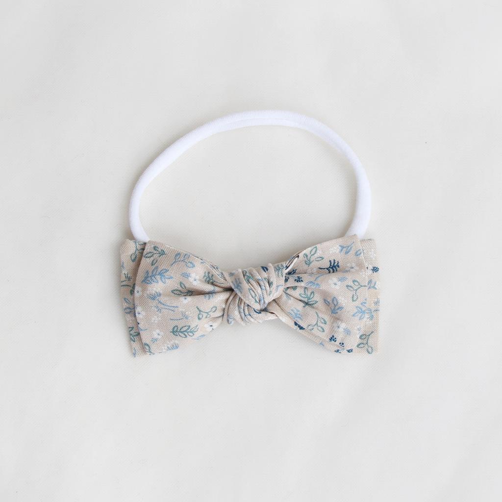 Повязка на голову "Бант узелок" бежевый с веточками