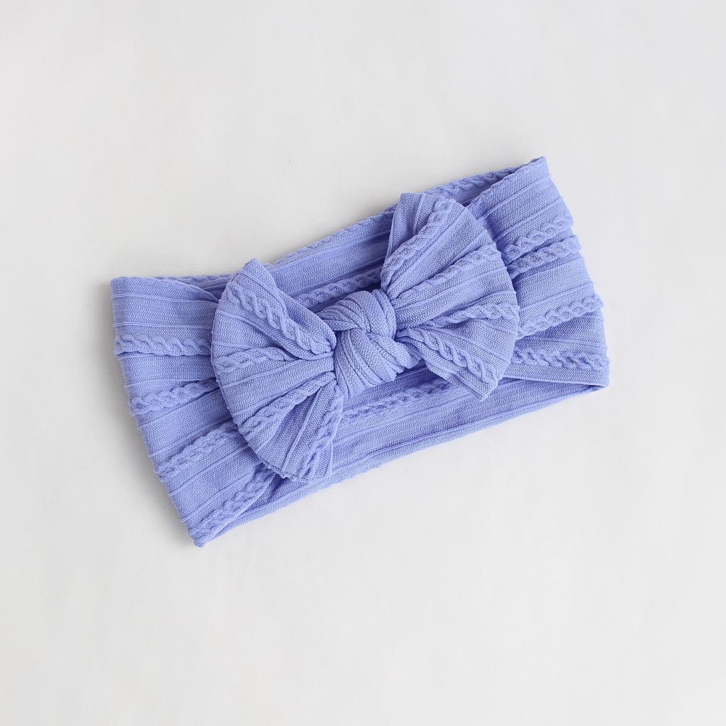 Повязка на голову "Широкий бант c узором" сиреневый