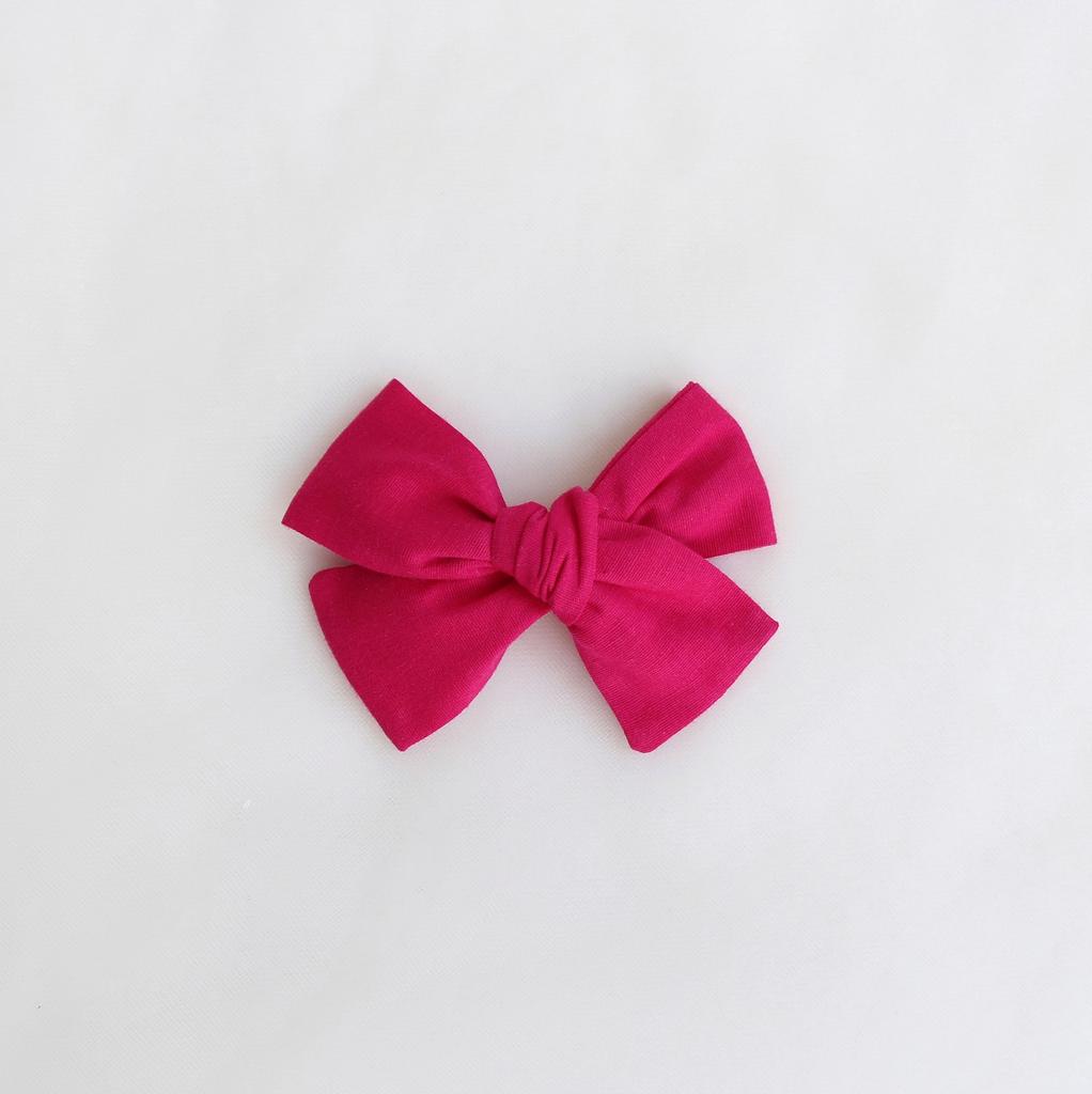 Заколка-зажим "Хлопковый бант" фуксия