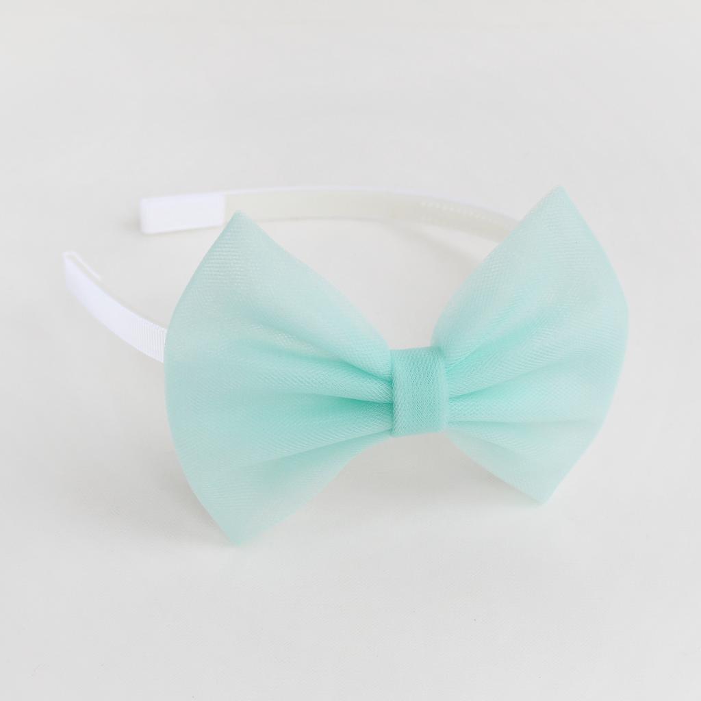 Ободок "Фатиновый бант" мятный