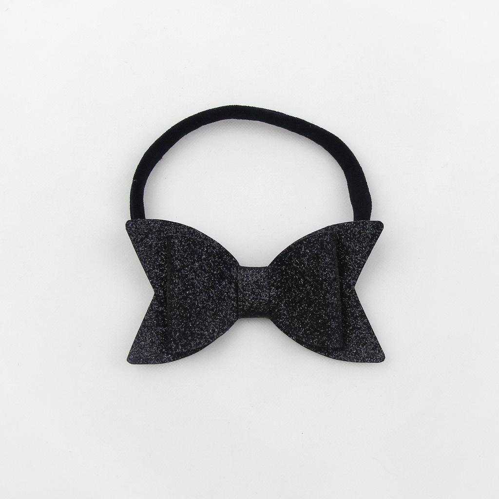 Повязка на голову "Блестящий бант" черный
