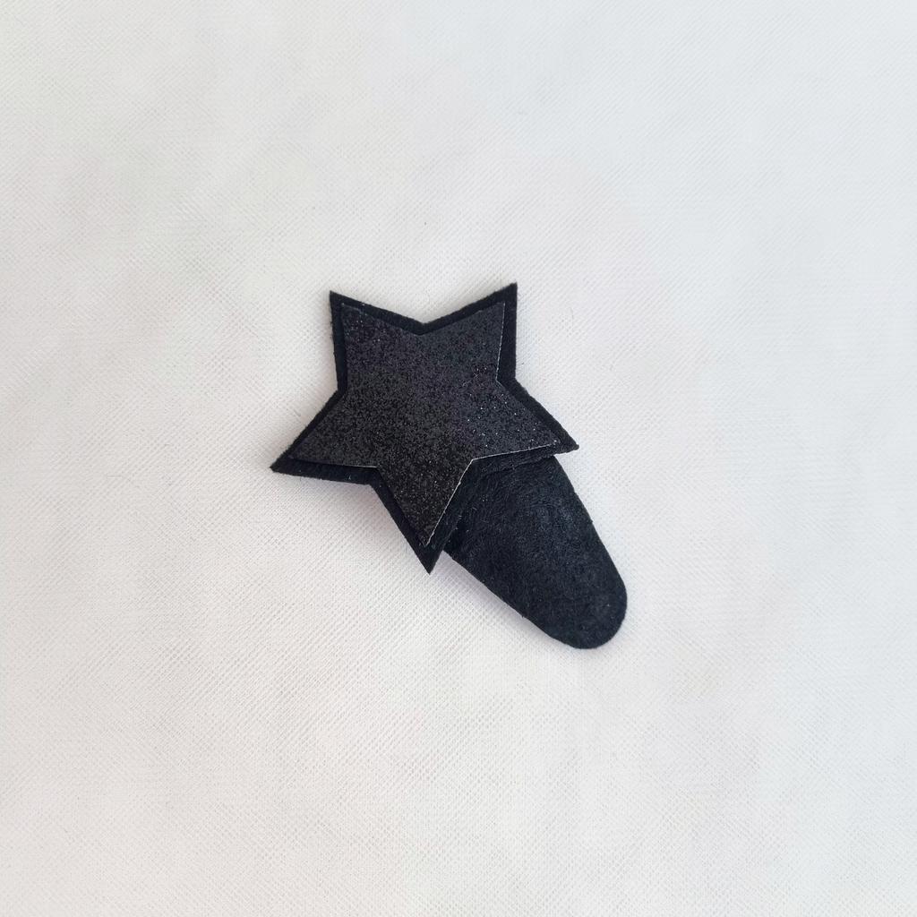 Заколка клик-клак "Блестящая звезда" черный