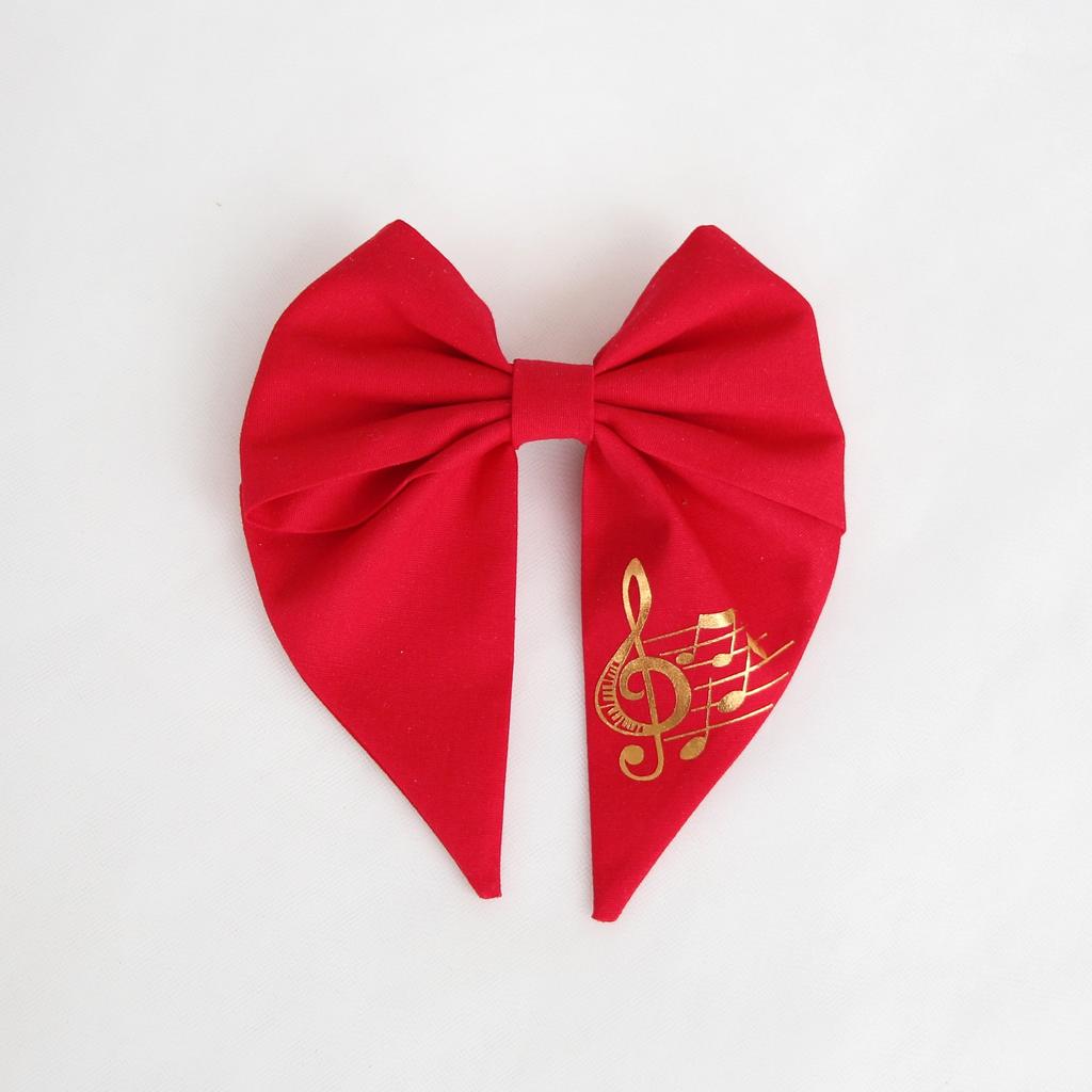 Заколка-автомат "Бант с хвостиками" красный