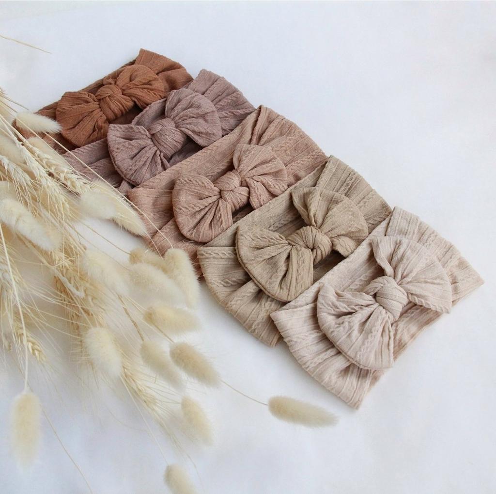 Повязка на голову "Широкий бант с узором" в ассортименте