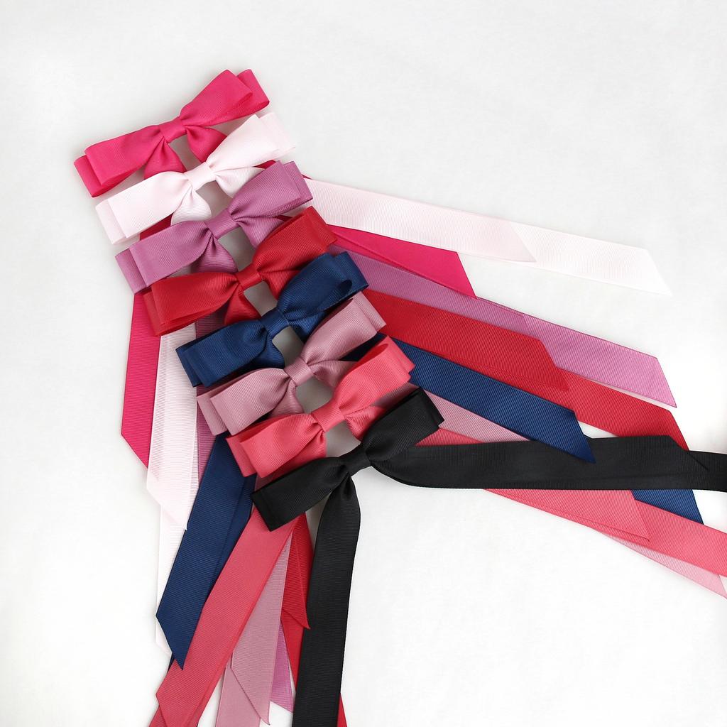 Заколка-зажим "Длинный репсовый бант" в ассортименте