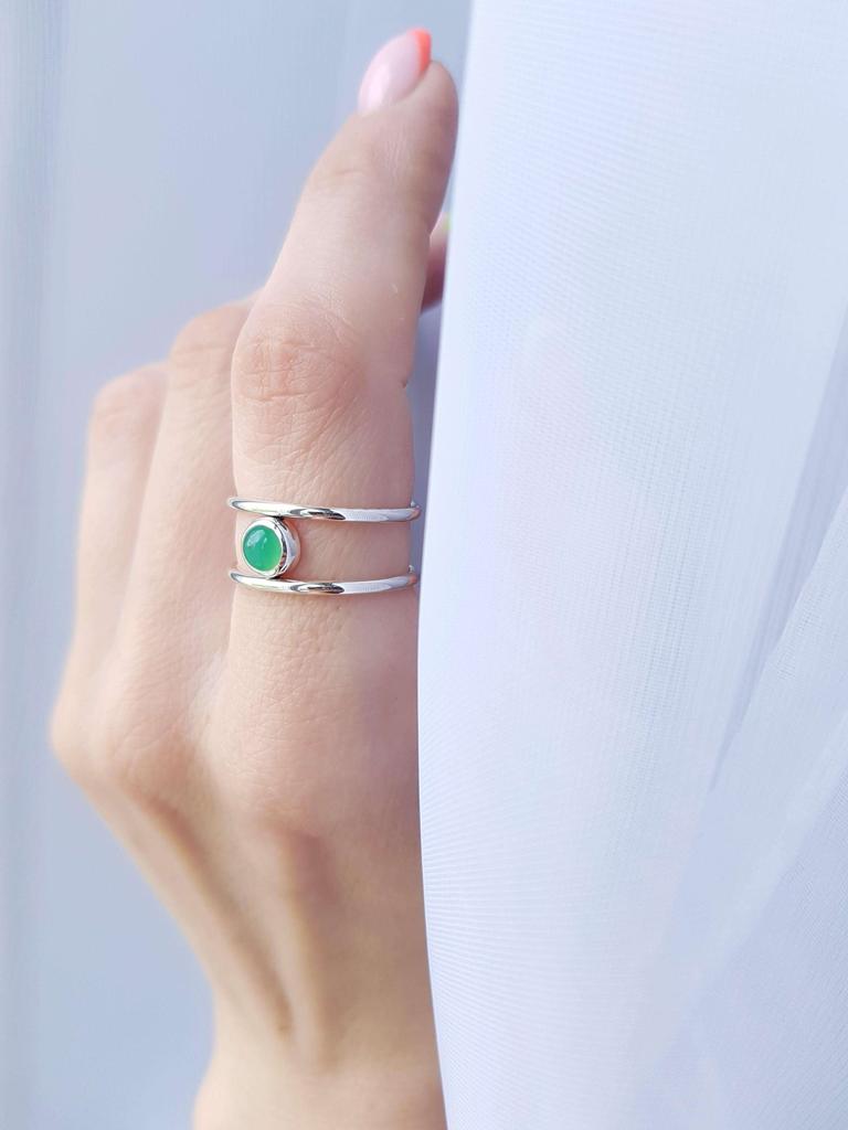 Кольцо Wire с хризопразом