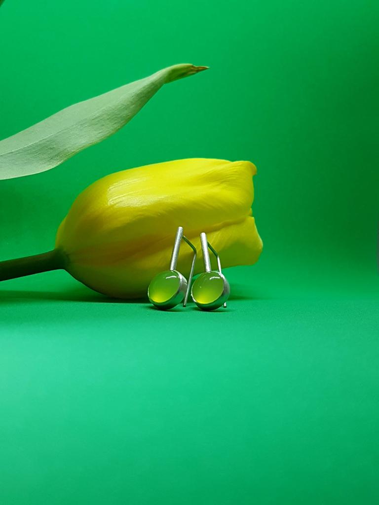 Серьги Palo яблочный халцедон