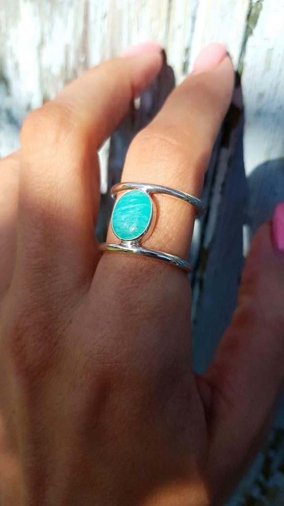 Кольцо Wire амазонит