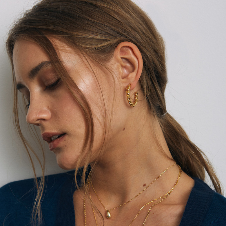 Серьги кольца крученые S