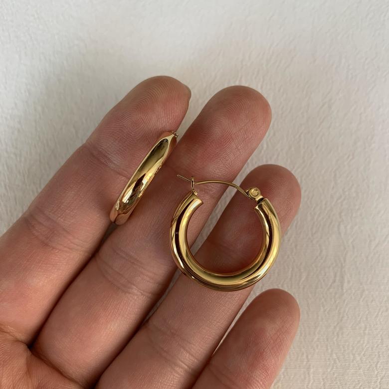 Серьги Кольца Polish gold 24 мм