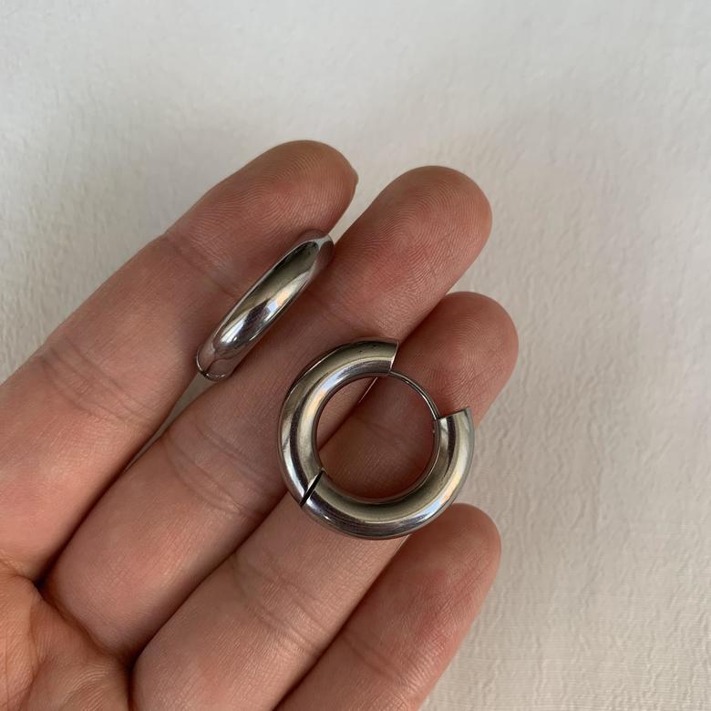 Серьги Кольца Base silver 22 мм
