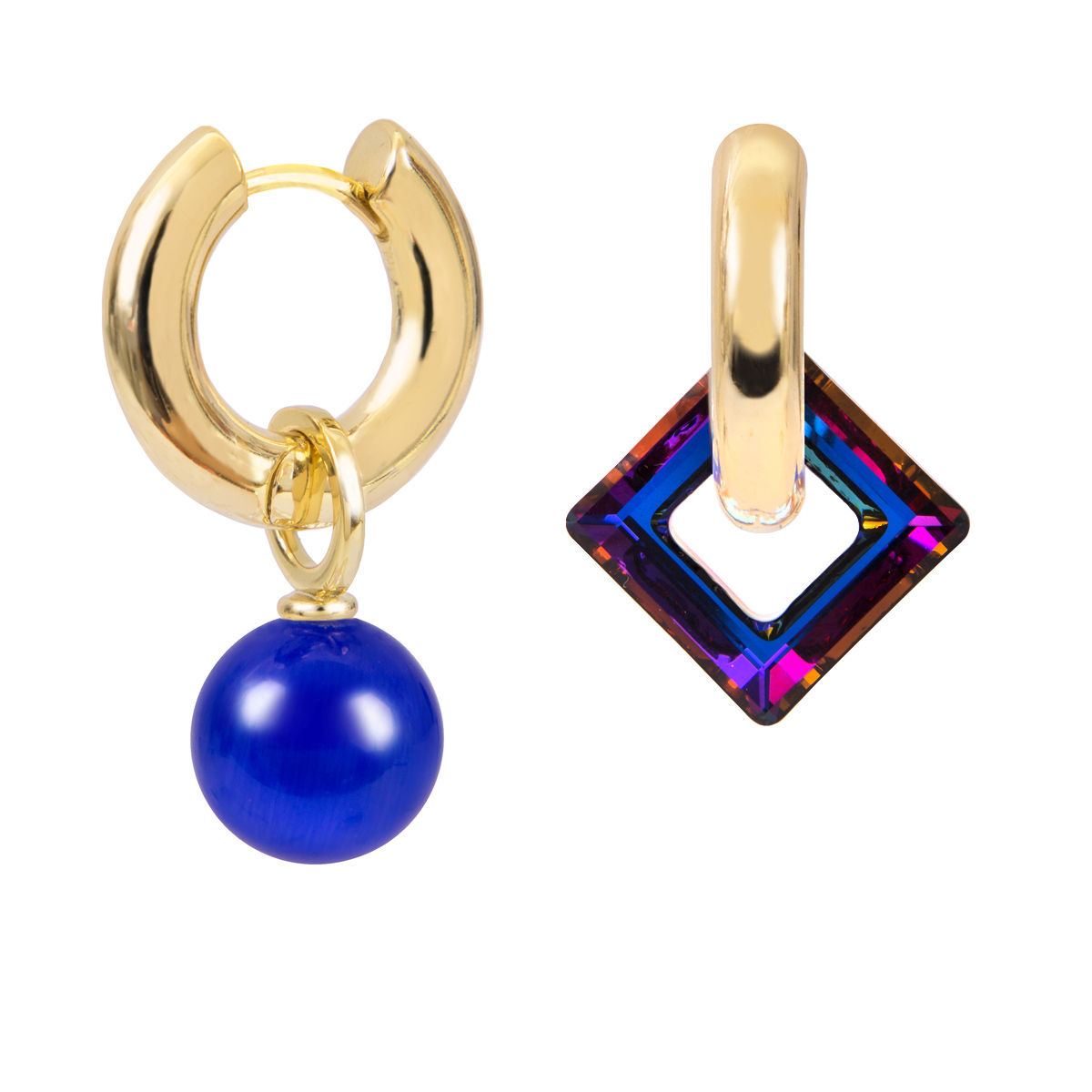 Серьги Base со Swarovski "Electric blue"