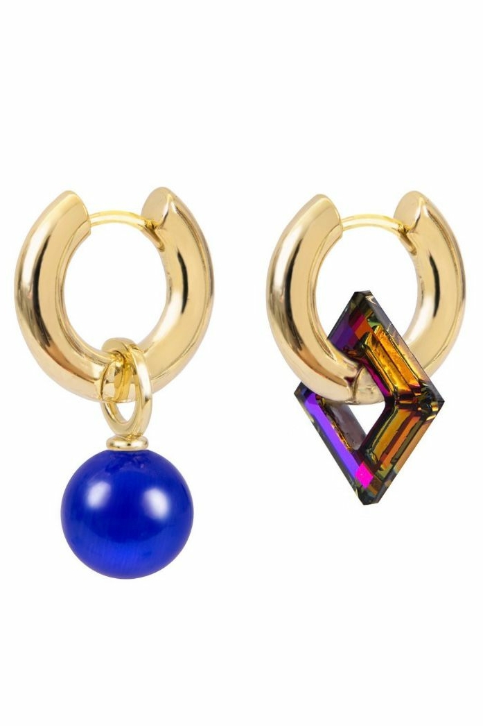 Серьги Base со Swarovski "Electric blue"