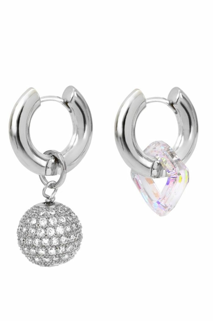 Серьги Base 20мм со Swarovski "Cristal White"