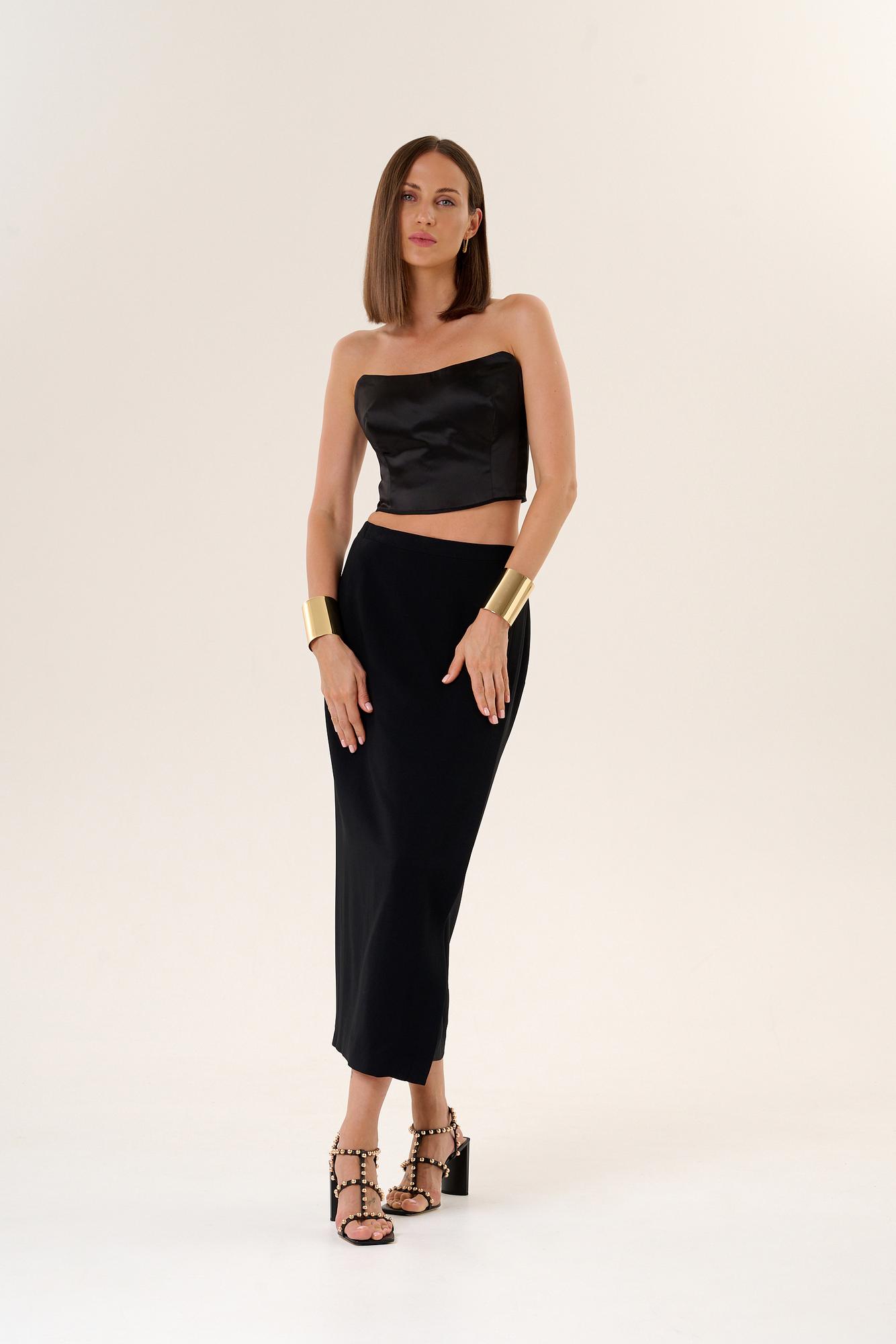 Юбка черная на запах