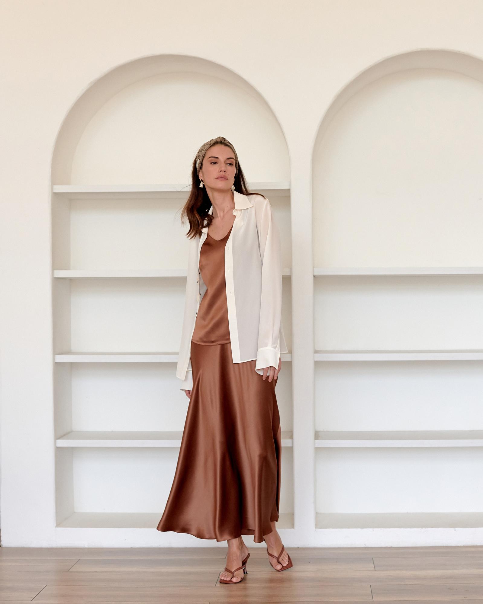 Юбка по косой из шелка