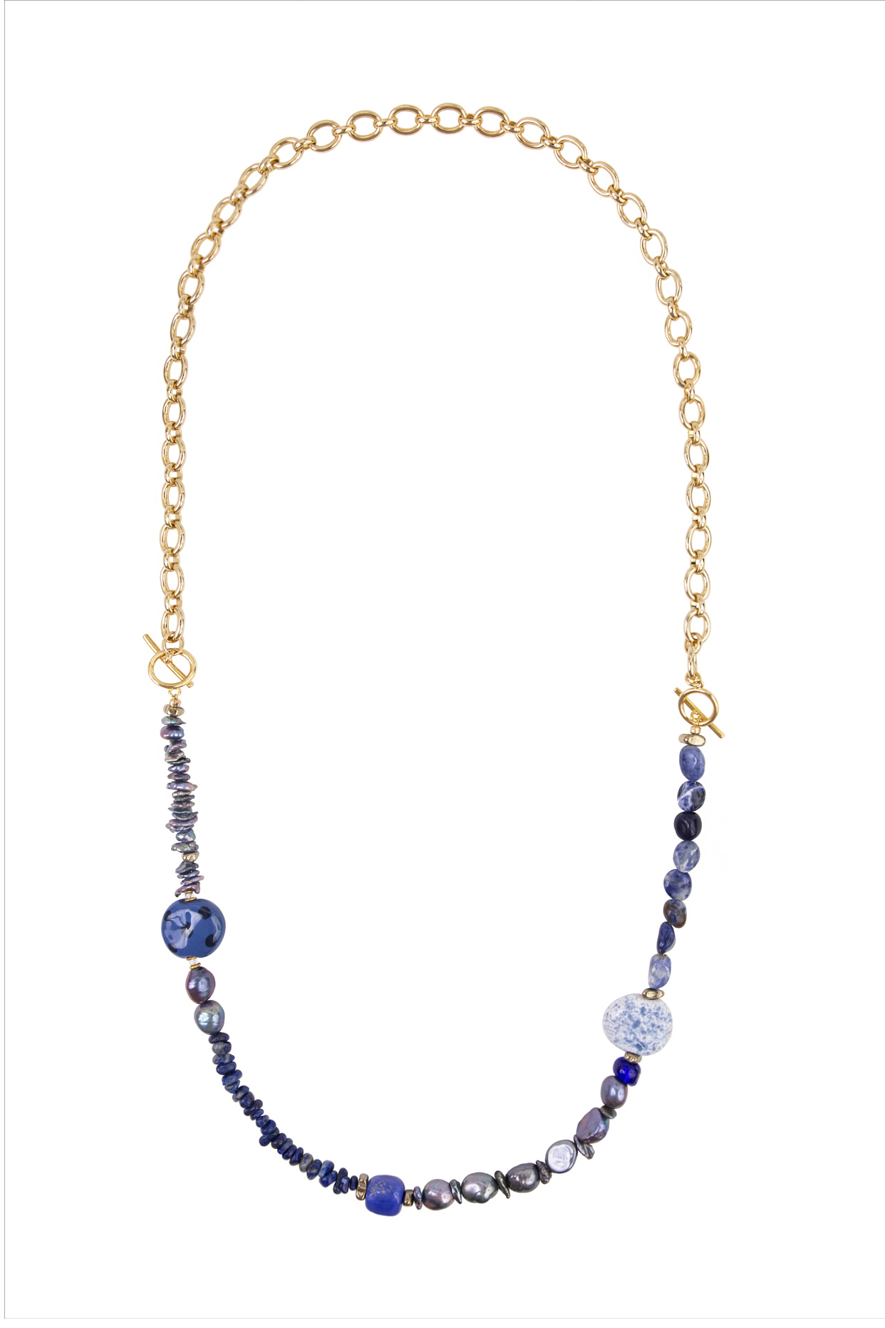 Цепь-колье из африканских бусин