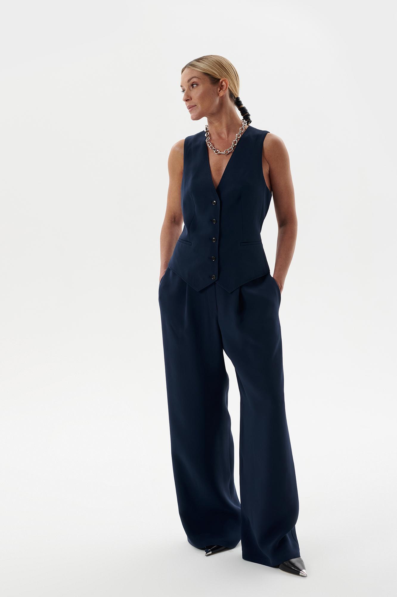 Брюки из шелка кади LINDA BLUE