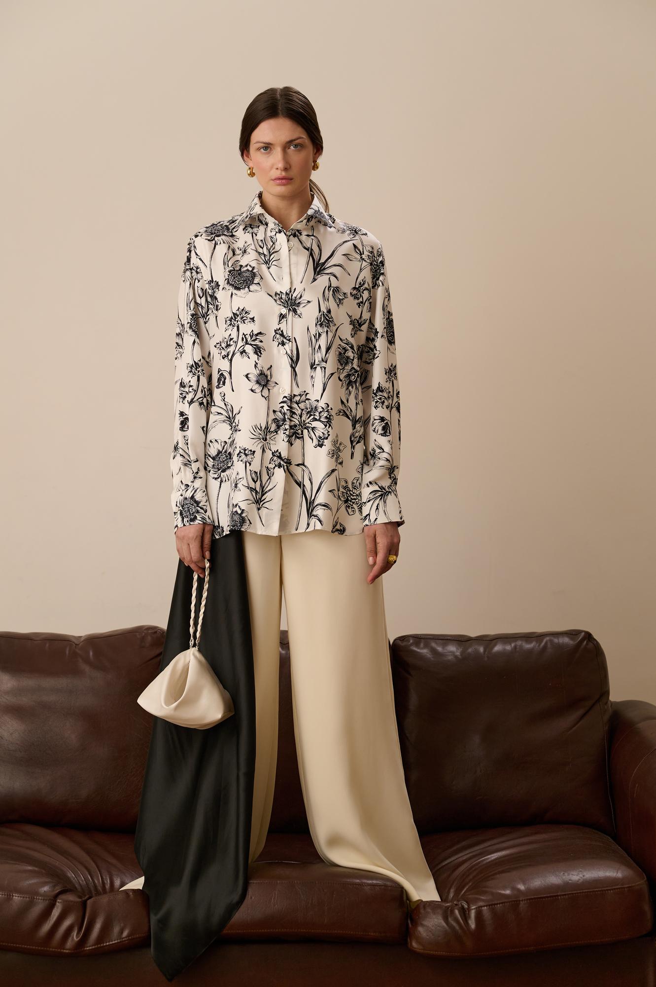 Брюки ERIKA из молочного шелка