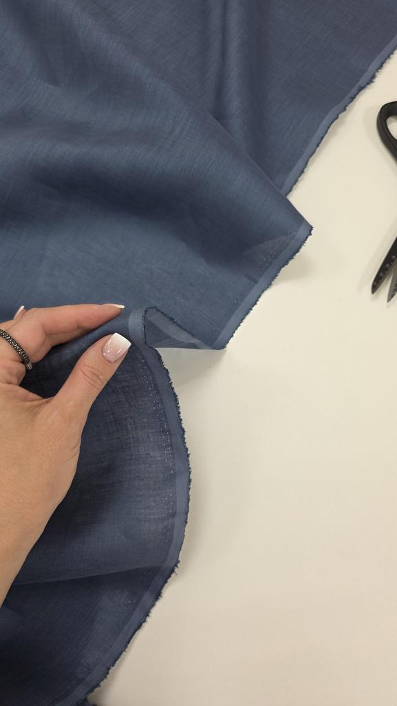 Лен с шелковым финишем. Синий фарфор