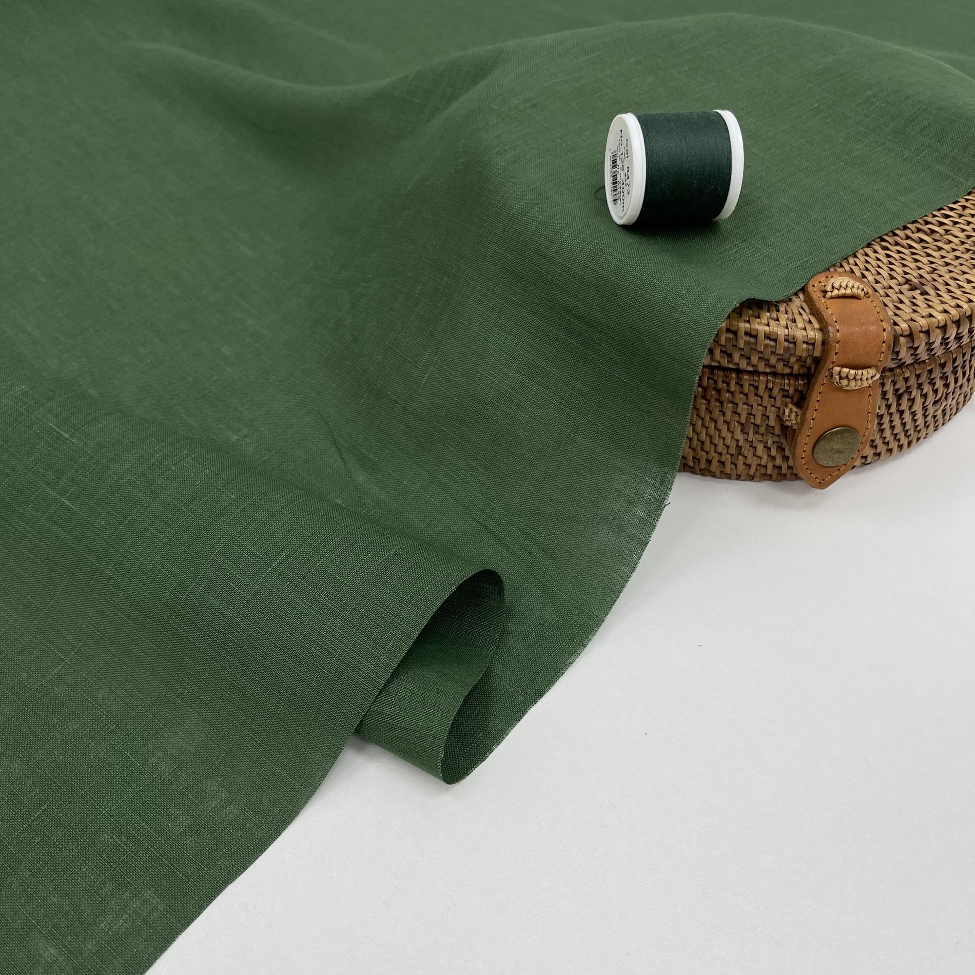 Лен с шелковым финишем. Зеленый пригорок